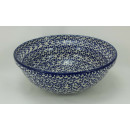B-Ware Bunzlauer Keramik Schale MISKA, Sch&uuml;ssel, blau/wei&szlig;, Salat, &oslash;24cm, (M092-P364)