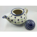 B-Ware Bunzlauer Keramik Teekanne, Kanne für 1,3Liter Tee, (C017-ASS), Blumen