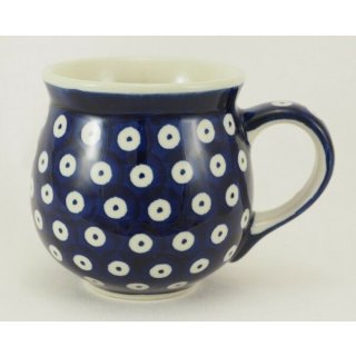 B-Ware Bunzlauer Keramik Tasse BÖHMISCH - Becher - Punkte - 0,25 Liter, (K090-70A)