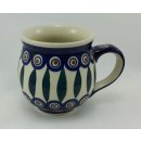 B-Ware Bunzlauer Keramik Tasse BÖHMISCH MAXI Becher blau/weiß/grün; 0,45 Ltr. (K068-54)