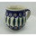 B-Ware Bunzlauer Keramik Tasse BÖHMISCH MAXI Becher blau/weiß/grün; 0,45 Ltr. (K068-54)