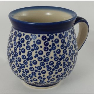 blau/weiß 0,45 Liter, K068-MAGD Punkte Bunzlauer Keramik Tasse BÖHMISCH 