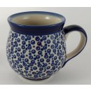 B-Ware Bunzlauer Keramik Tasse BÖHMISCH  - Punkte - blau/weiß - 0,45 Liter, (K068-MAGD)