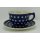 B-Ware Bunzlauer Keramik Tasse mit Unterteller (F036-70A) Pünktchen, blau/weiß 0,3Liter