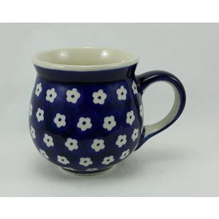 Becher K068-P364 blau/weiß; 0,45 Liter Bunzlauer Keramik Tasse BÖHMISCH MAXI 