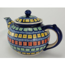 B-Ware Bunzlauer Keramik Teekanne, Kanne für 1,3Liter Tee, (C017-10), bunt