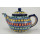B-Ware Bunzlauer Keramik Teekanne, Kanne für 1,3Liter Tee, (C017-10), bunt