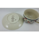 Bunzlauer Keramik Tasse mit Unterteller, Tee, Kaffee (F043-GILE) - Dompfaff
