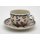 Bunzlauer Keramik Tasse mit Unterteller, Tee, Kaffee (F043-GILE) - Dompfaff