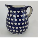 B-Ware Bunzlauer Keramik Krug; Blumenvase; Milchkrug; 0,9Liter, Herzen, (D041-SEM)
