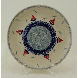 B-Ware Bunzlauer Keramik Teller, Essteller, Kuchenteller, Frühstück, ø 22cm (T134-DPML)