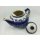 B-Ware Bunzlauer Keramik Teekanne, Kanne für 1,3Liter Tee, blau/weiß (C017-WA)