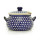 B-Ware Bunzlauer Keramik Suppenterrine mit Deckel, 3,5Ltr, Punkte, blau/weiß (W004-70A)