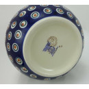 B-Ware Bunzlauer Keramik Vase, Kugelvase, Blumen, Pfauenauge, Höhe=15cm (W003-54)