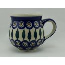 B-Ware Bunzlauer Keramik Tasse BÖHMISCH - Becher - blau/weiß/grün - 0,25 Liter (K090-54)