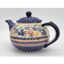 B-Ware Bunzlauer Keramik Teekanne, Kanne für 2,2Liter Tee, (C019-KOKU), SIGNIERT