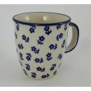 B-Ware Bunzlauer Keramik Tasse MARS - blau/weiß - 0,3 Liter, Blumen, UNIKAT (K081-ASBS)