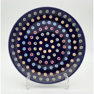 B-Ware Bunzlauer Keramik Teller, Essteller, Kuchenteller, Frühstück, ø 22cm, UNIKAT (T134-070S)
