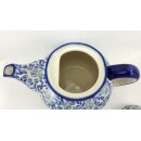Bunzlauer Keramik Teekanne, für 0,7Liter Tee, Blumen, Unikat (C016-AS53)