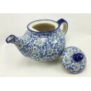 Bunzlauer Keramik Teekanne, für 0,7Liter Tee, Blumen, Unikat (C016-AS53)