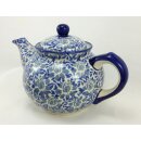 Bunzlauer Keramik Teekanne, für 0,7Liter Tee, Blumen, Unikat (C016-AS53)