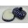 Bunzlauer Keramik Butterdose groß, für 250g Butter, Punkte, blau/weiß (M137-70A)