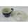 Bunzlauer Keramik Espressotasse mit Untertasse, blau/weiß, Punkte (F037-70A)