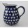 Bunzlauer Keramik Krug; Blumenvase; Milchkrug; 0,9Liter, Herzen, (D041-SEM)