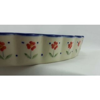 F094-AC61 Tarteform Bunzlauer Keramik Quicheform Auflaufform Obstkuchen 