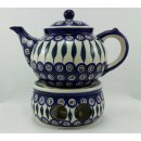 Bunzlauer Keramik Stövchen für Teekanne 1,3Liter, Teelicht, ø16cm (P089-54)