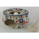 Bunzlauer Keramik St&ouml;vchen f&uuml;r Teekanne, Dekor AS38, U N I K A T, &oslash;16cm, P089