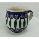 Bunzlauer Keramik Tasse BÖHMISCH MAXI Becher blau/weiß/grün; 0,45 Ltr. (K068-54)