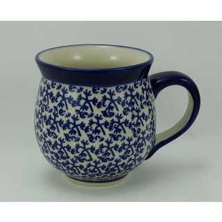 blau/weiß K068-MAGD Punkte 0,45 Liter, Bunzlauer Keramik Tasse BÖHMISCH