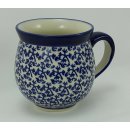 Bunzlauer Keramik Tasse B&Ouml;HMISCH MAXI, Becher, blau/wei&szlig;; 0,45 Liter (K068-P364)