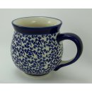 Bunzlauer Keramik Tasse B&Ouml;HMISCH MAXI, Becher, blau/wei&szlig;; 0,45 Liter (K068-P364)