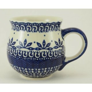 0,3 Liter, Blumen Bunzlauer Keramik Tasse BÖHMISCH K090-AC61 blau/weiß/rot