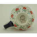 Bunzlauer Keramik Tasse BÖHMISCH, blau/weiß/rot, Blumen - 0,25 Liter, (K090-AC61)