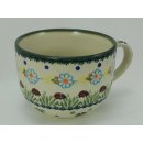 Bunzlauer Keramik Tasse Cappuccino, Milchcafe, Marienkäfer, 0,45Liter, F044-IF45