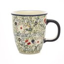 Bunzlauer Keramik Tasse MARS - Becher - 0,3Ltr., Blumen (K081-EO36) U N I K A T 