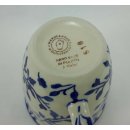 Bunzlauer Keramik Tasse MARS - Becher, blau/wei&szlig; - 0,3 Liter, Blumen (K081-LISK)
