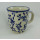 Bunzlauer Keramik Tasse MARS - Becher, blau/wei&szlig; - 0,3 Liter, Blumen (K081-LISK)