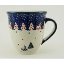 Bunzlauer Keramik Tasse MARS Maxi - Becher - blau/weiß - 0,43 Liter, (K106-CHDK)