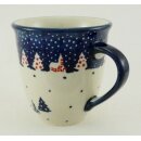 Bunzlauer Keramik Tasse MARS Maxi - Becher - blau/weiß - 0,43 Liter, (K106-CHDK)