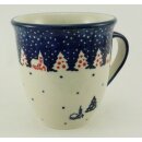 Bunzlauer Keramik Tasse MARS Maxi - Becher - blau/weiß - 0,43 Liter, (K106-CHDK)
